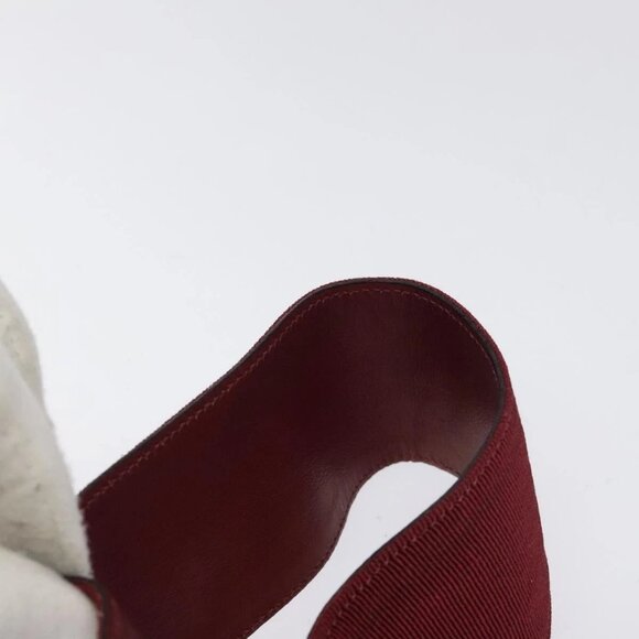 Salvatore Ferragamo Hand Bag Canvas Red Gold Auth - Picture 6 of 16